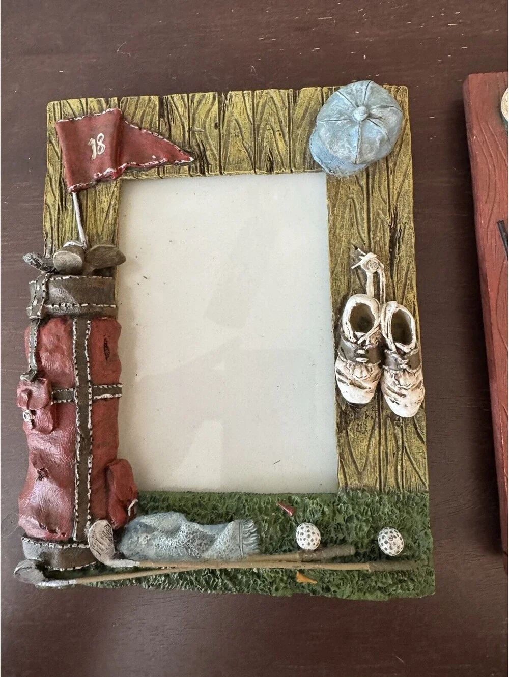 Set Of 2 3D Resin Golf Themed Photo Picture Frame 4x6 Sports